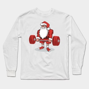 Powerlifting Santa Deadlift Santa Long Sleeve T-Shirt